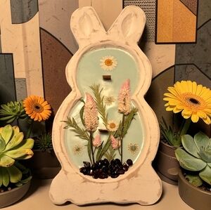 Hand Crafted , Wicked Worthy Wax, Mid Century Bunny Ears wooden bowl candle